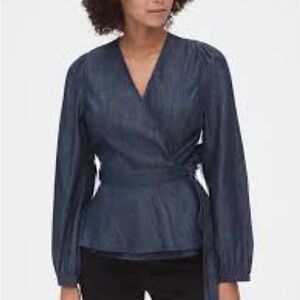 Gap Denim Wrap Top